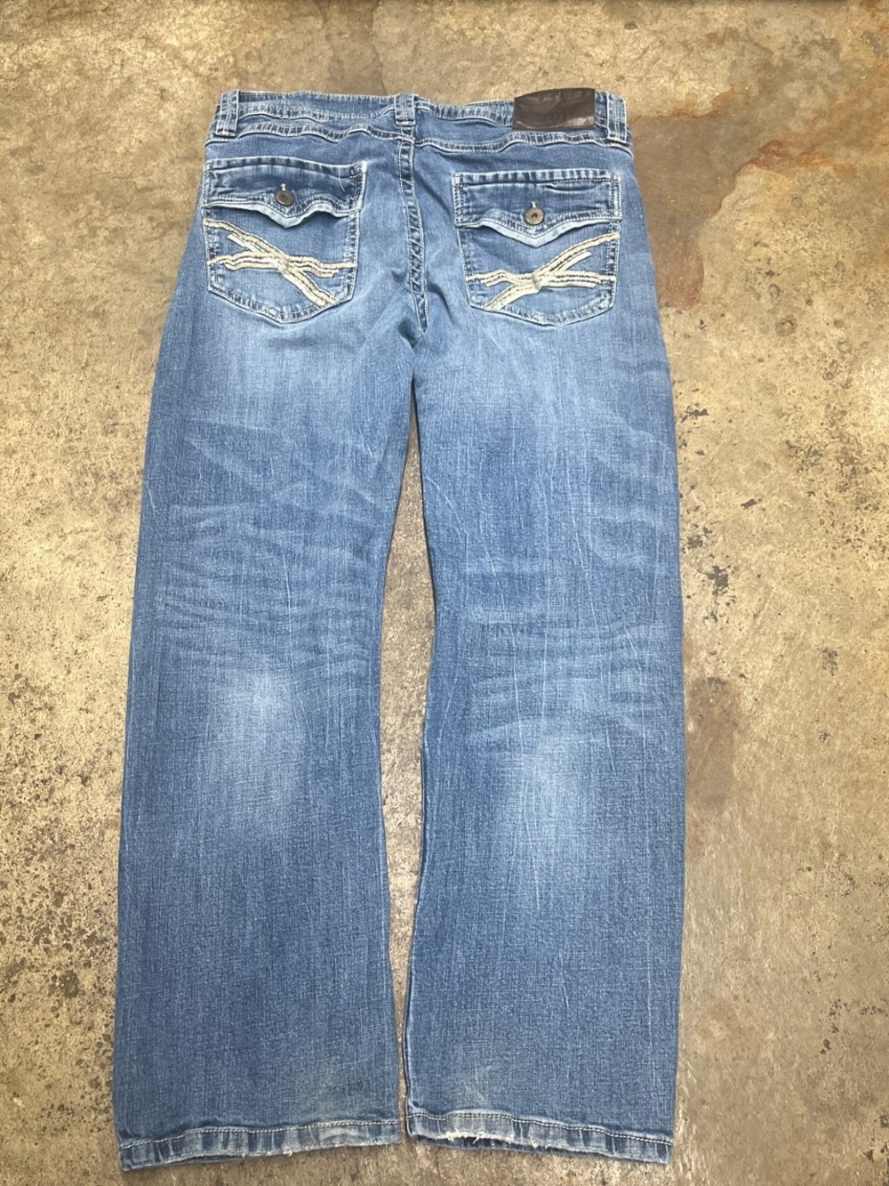 Axel Slim Bootcut Jeans Men’s 34 x 30 Light Wash Embroidered Western Grunge Rare